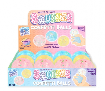 Squeeze Confetti Ball, 6cm